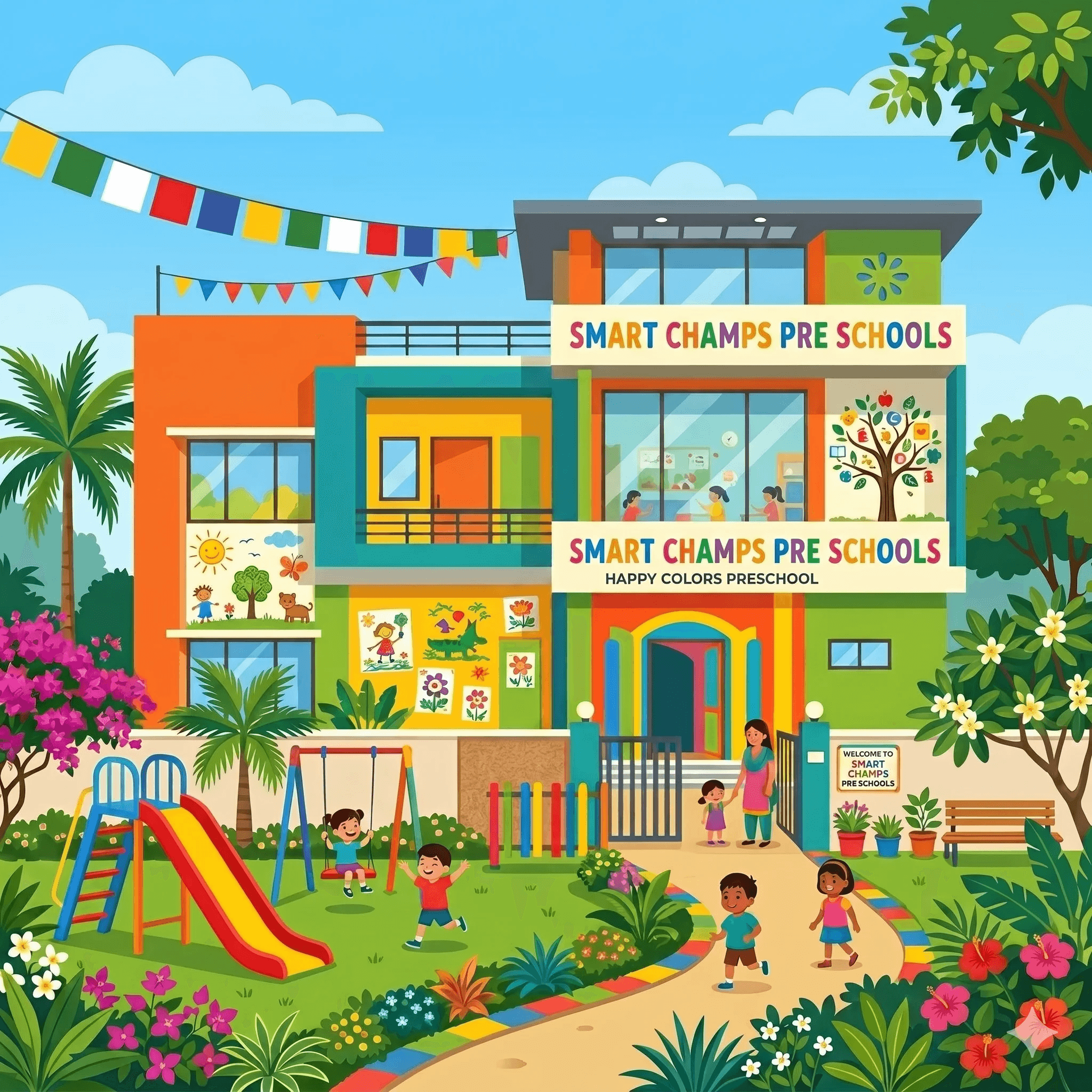 Smart Champs Pre Schools — Our colorful school campus at 5th Main Road, TNHB Ayyappakkam, Chennai